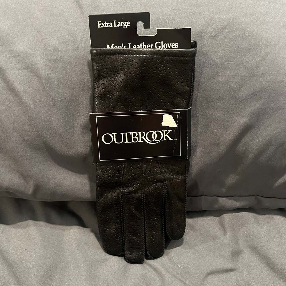 Outbrook Men's Black Gloves Nappa Leather Acrylic Lined SIZE XL Winter  Driving